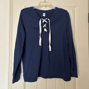 Blue Quarter Laced Top